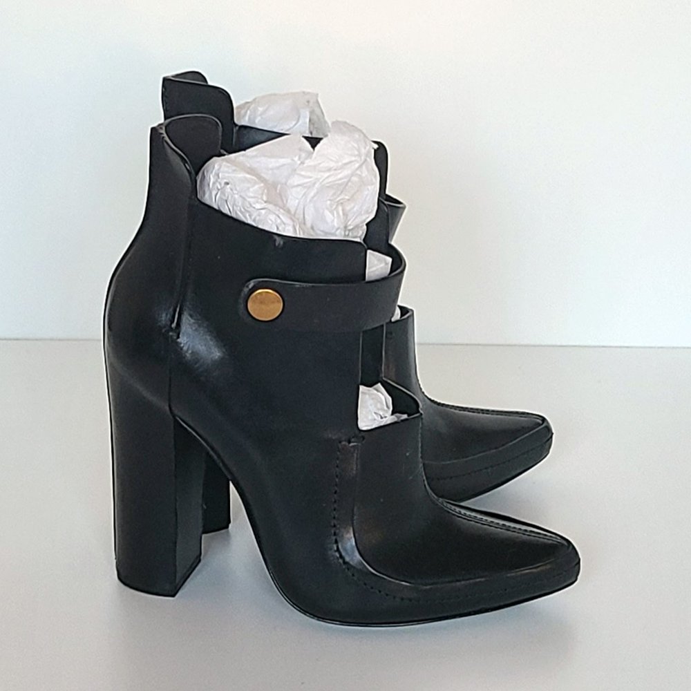 Black Leather Alexander Wang Ankle Boots Size 38/8